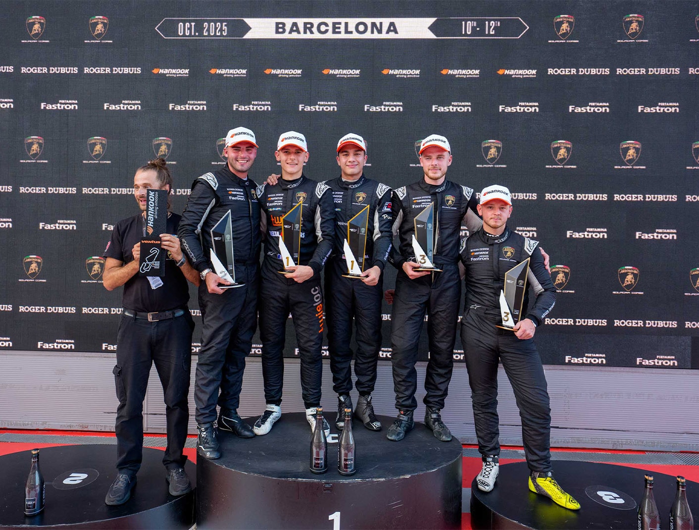 Impressive display on Hankook tyres: Putera and Levet enjoy double success in Lamborghini Super Trofeo Europe in Barcelona
